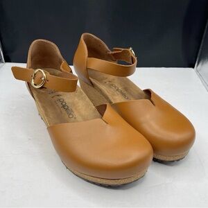 Birkenstock Papillio Brown Cognac Mary Jane Wedge Ankle Strap Sandal Size 42